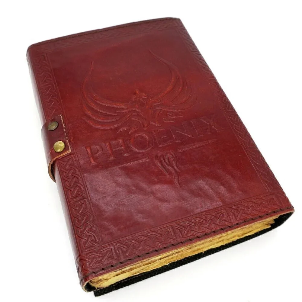 Vintage Harry Potter Phoenix Handcrafted Leather Hogwarts Journal Diary 7” x 5”